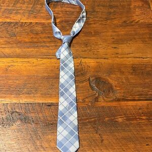 Calvin Klein Light Blue and White Plaid Tie